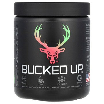Bucked Up, 鍛鍊前配方，草莓獼猴桃味，11.1 盎司（315 克）