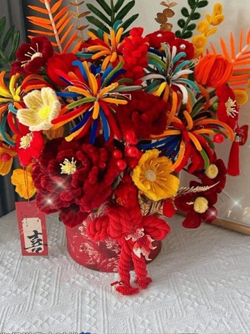 扭一扭❤ 扭扭棒福桶diy新年抱抱桶花束材料包自製手作成品送朋友閨蜜禮物 新年裝飾 新年禮物