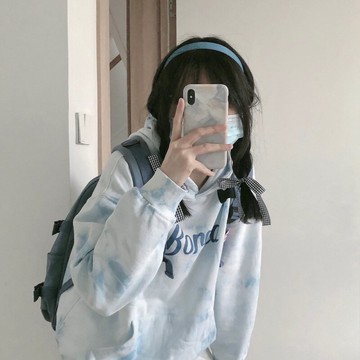 扎染連帽衛衣女ins學生寬松bf慵懶風設計感小眾上衣春秋薄款外套
