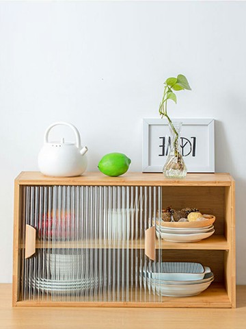 廚房柜子儲物柜落地多層置物柜架帶門多功能櫥柜碗筷盤碟鍋具電器