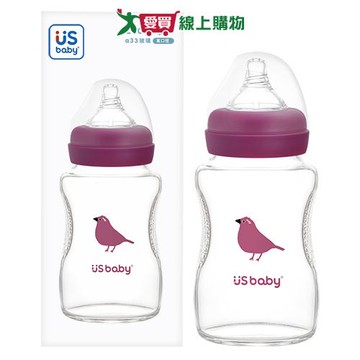 優生 真母感玻璃瓶 寬口徑 L240ml-朱雀 台灣製 超耐熱玻璃 人體工學 通過8大重金屬檢驗 抗化學侵蝕 奶瓶【愛買】
