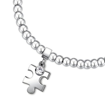 白鋼手鍊．幸福拼圖｜可客製刻字手鏈