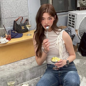 背心 ✨韓系網紗涼感無袖背心短版上衣內搭背心女生緊身顯瘦微辣上衣大碼女裝 10818