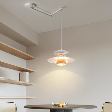 免運 開立發票 快速出貨 侘寂風日式復古ph5搖臂餐廳吊燈可移位餐桌吧臺飯廳書房民宿燈具