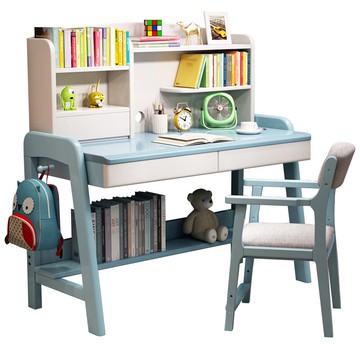 兒童學習桌 實木學習桌子小學生可升降寫字桌椅套裝簡約家用作業課桌兒童書桌 【CM8642】