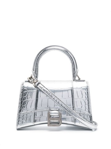Balenciaga - Hourglass XS top-handle bag - women - Calf Leather - One Size - Silver