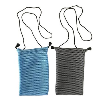 帶繩掛脖手機袋子充電寶便攜保護套散熱布袋適用華為vivo蘋果oppo