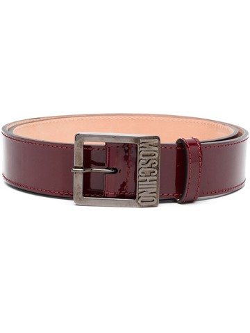 Moschino - patent leather belt - men - Patent Calf Leather - 54 - Brown