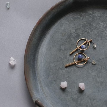 天然石耳環-軌道/耳針/夾式/可客製