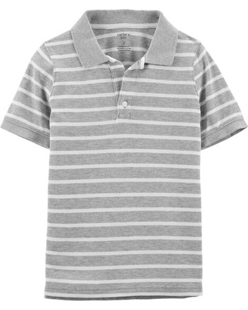 Kid Striped Piqué Polo
