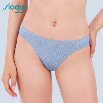 sloggi-ZERO FEEL BLISS零感蕾絲雅致系列高衩小褲 灰藍