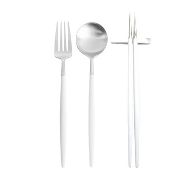 葡萄牙Cutipol GOA系列白柄新主餐三件組(叉匙筷)