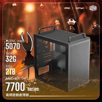 ZOTAC ｜FORT微光 電競主機｜R7-7700/B650M-B/Geforce RTX5070 12G/32G/2TB/Cube340黑
