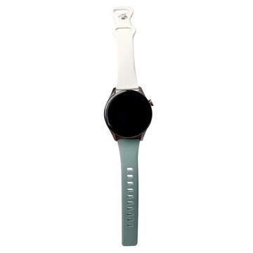 Apollo Life 阿波羅 拼色矽膠小蠻腰錶帶 快拆式  通用型 22mm  杏色 + 松針綠色  1個