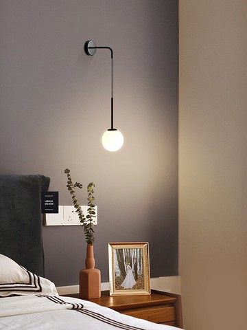 希維北歐床頭壁燈現代簡約電視背景墻極簡燈具輕奢主臥室網紅燈飾