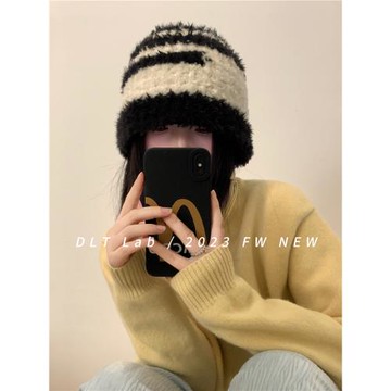 DLT Lab丁老頭新品秋冬季保暖毛絨漁夫帽韓系ins百搭擋風盆帽閨蜜