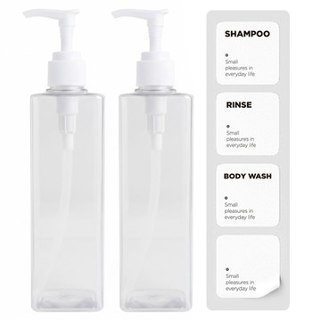 SONAK 透明分裝瓶 350ml 2瓶 + 貼紙 透明色 1組