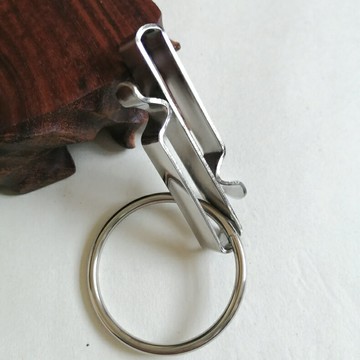 手工不銹鋼鑰匙扣男腰掛穿皮帶無彈簧老式扣304鋼環diy運動褲掛扣