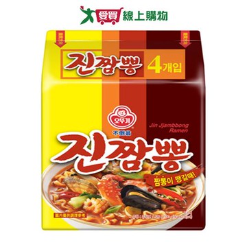 韓國不倒翁金螃蟹海鮮風味拉麵(4包/袋)【愛買】