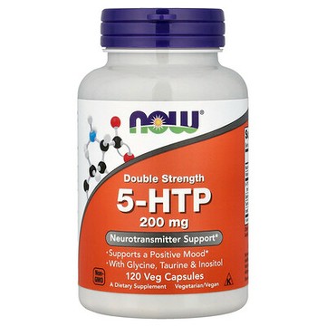 NOW Foods, 5-HTP，雙倍效果，200 毫克，120 粒素食膠囊