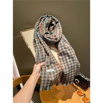 男女皆可用復古格子圍巾女冬季加厚情侶圍脖保暖擋風時尚披肩學生