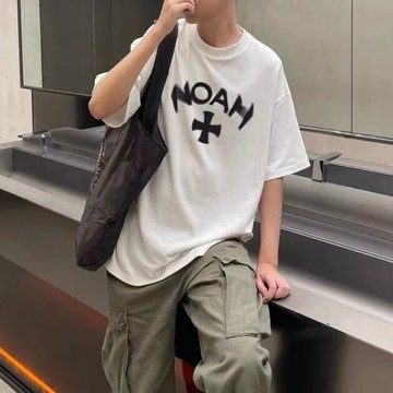 💯純棉！新款260g重磅純棉t恤 五分袖 落肩 男生短袖 寬鬆T恤 oversize上衣潮牌美式短t 日韓係t恤