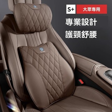 福斯專車專用頭枕腰靠 TIGUAN GOLF POLO PASSAT T5 T6 記憶棉皮革 車枕腰靠