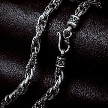 【JK銀飾】霸．扭花男士潮流／925純銀【項鍊、man】