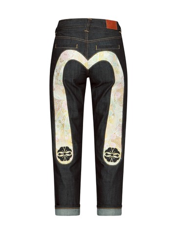 Brocade Inserted Daicock and Kamon Relax Fit Jeans