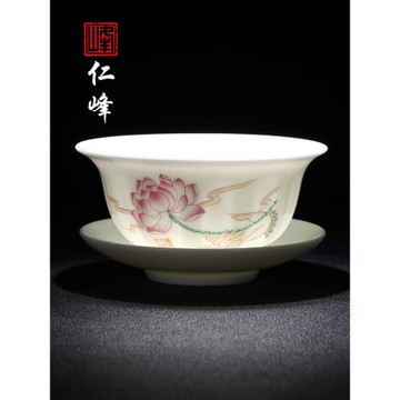 玲瓏鏤空三才蓋碗帶蓋泡茶杯單個茶碗茶具大號玻璃耐熱不燙手