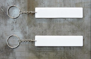 客製化禮物 自訂字句白底紅字/黑字橫向排列匙扣