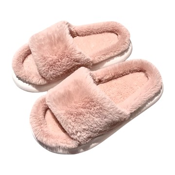 保暖毛毛拖鞋  粉色 36-37cm  100%人造毛  235mm
