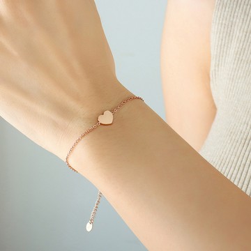 𝐃𝐔𝐒𝐇𝐀.𝐬𝐭𝐞𝐞𝐥︴純鋼手鍊 小愛心手鏈·玫瑰金色－杜莎鋼飾