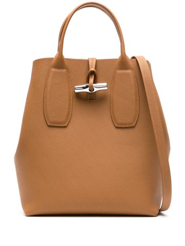 Longchamp - medium Roseau leather tote bag - women - Calf Leather - One Size - Brown