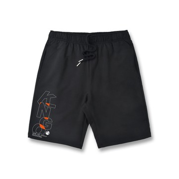 KINGO男款｜黑色LOGO印花棉褲 411302