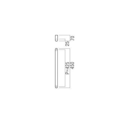 UNION(ユニオン) G7053-01-023-L450 ドアハンドル 押し棒 1セット(内外