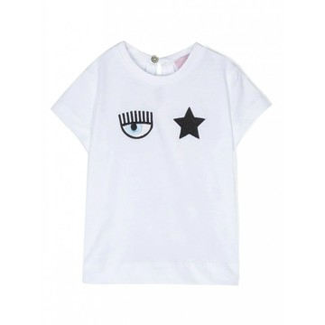 Chiara Ferragni - White Cotton Eyestar T-shirt