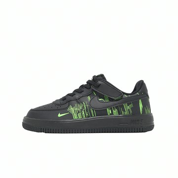 Nike 休閒鞋 Force 1 Low EasyOn Lv8 4 PS 中童 黑綠  II0765-001