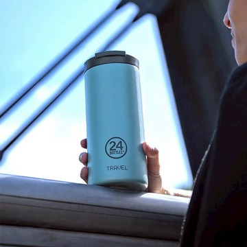 【義大利 24Bottles】義大利 24Bottles 保溫隨行杯 600ml 單色系列 霧灰藍 橄欖綠 兩色任選