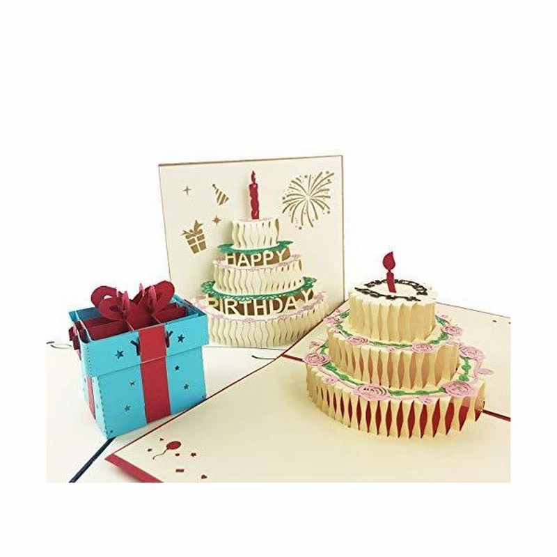 Ptn 3点 3d バースデー グリーティングカード ポップアップカード 誕生日ケーキ 愛する人のためのギフトボックス レーザーカット ギフトカード 通販 Lineポイント最大0 5 Get Lineショッピング