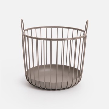 ZONE 鐵製提把收納籃S 褐
