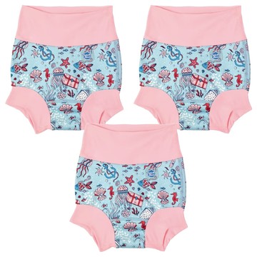 Splash About Brand New Happy Nappy 全新3D游泳尿布褲 6~12個月 水母寶藏  L  3件