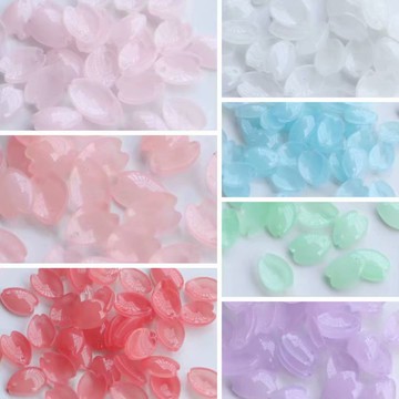 【50個】11*15mm開口櫻花瓣 diy手工發簪飾品配件 琉璃水晶材料