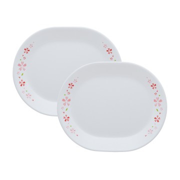 【美國康寧 CORELLE】櫻之舞-櫻之舞2件式腰子盤組-B01