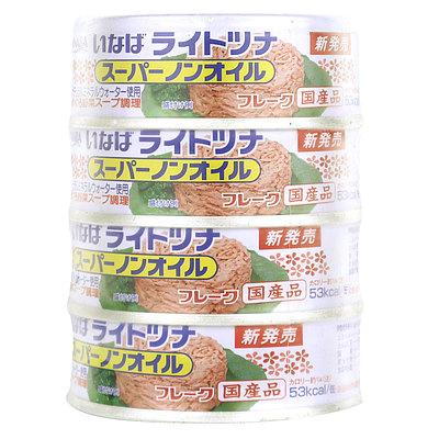 いなば ライトツナスーパーノンオイル (70g×4)×3個