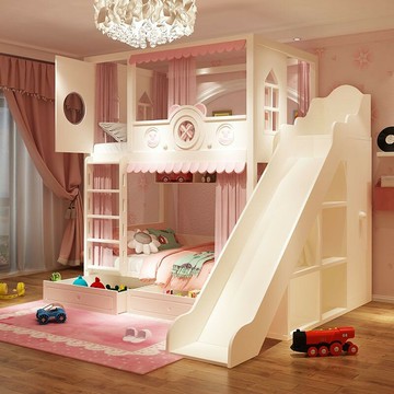 免運公司貨 樹屋床 兒童床 儿童床 上下铺双层两层高低树屋床 子母床 上下同宽城堡公主高护栏床 可開發票 全館五折 工廠現貨直銷 新品特價 z11012