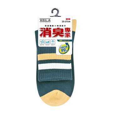 [家速配]消臭1/2條紋-綠L