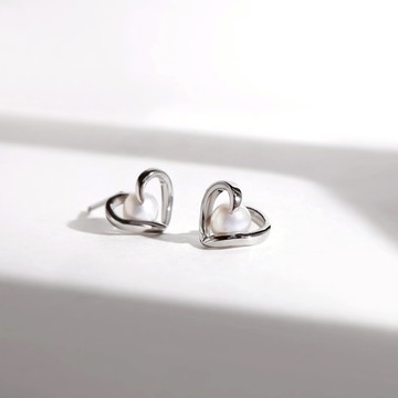 【MIESTILO】無盡｜愛心耳環 上班穿搭 白鋼耳環 雙色設計 個性款 流行 抗過敏 316L白鋼