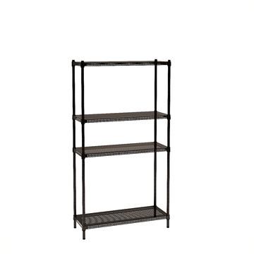 [客尊屋]粗管/沖孔/35x90x165hcm 黑武士沖孔 四層架黑武士