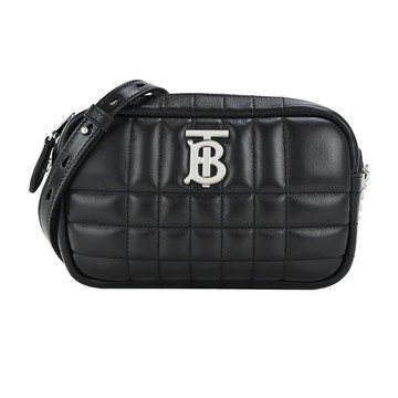 BURBERRY  Lola TB銀字LOGO羊皮相機/斜背包(黑色)
